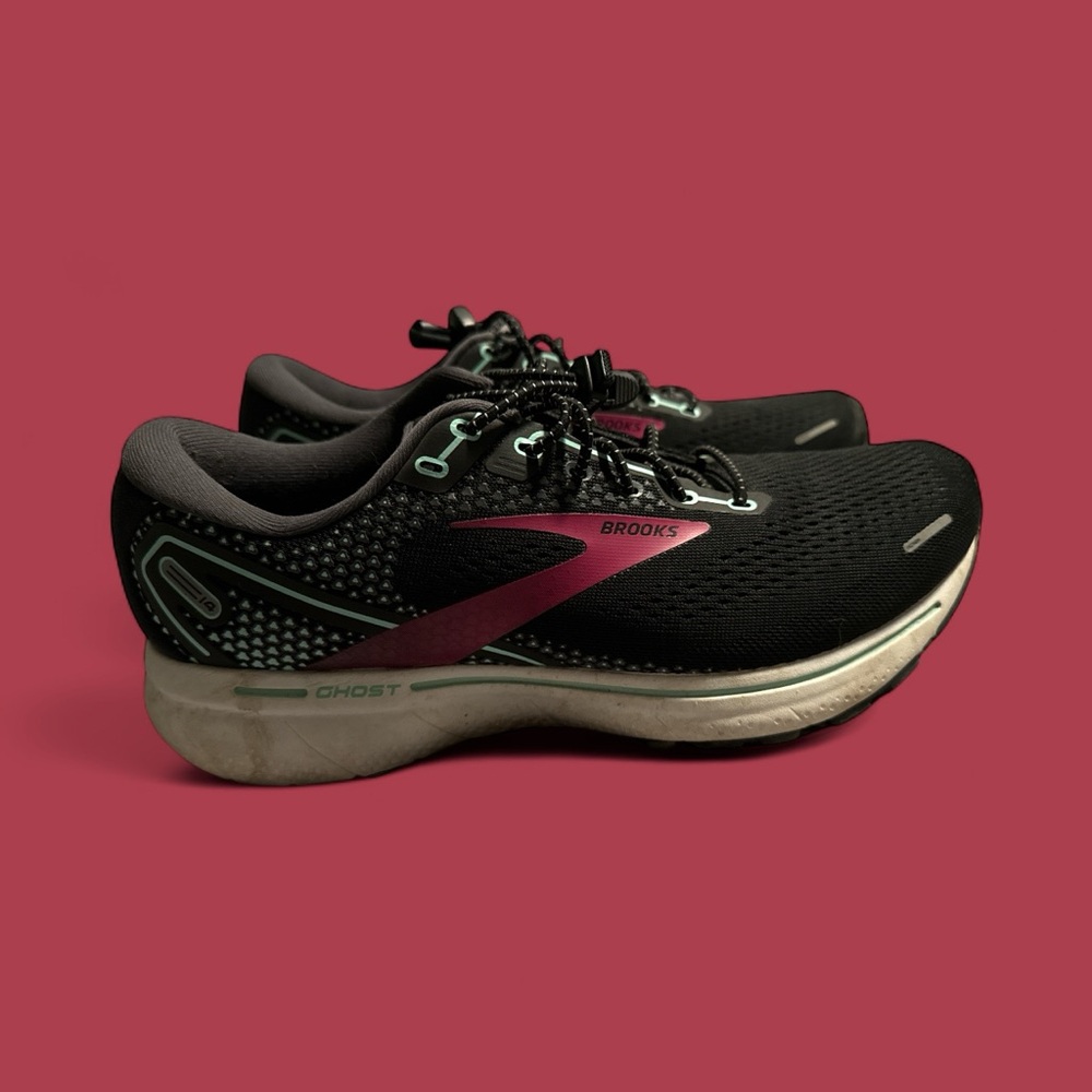 Brooks Black and Pink Athletic Shoes with Supportive Sole